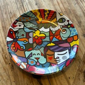 Genuine 9” Romero Britto dinner plate. Excellent condition Vista Alegre